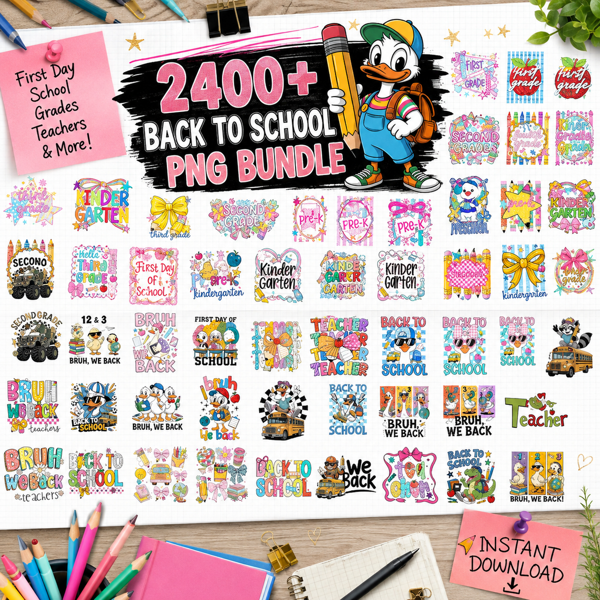 2400+ Back to School PNG Bundle | SvgBundleHub