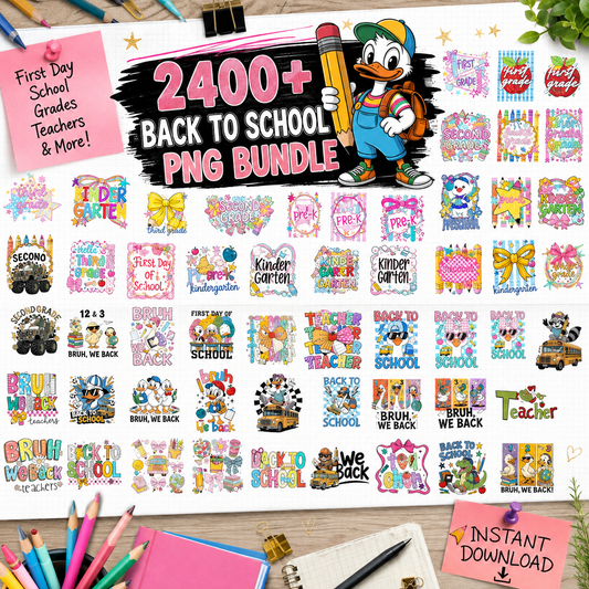 2400+ Back to School PNG Bundle | SvgBundleHub