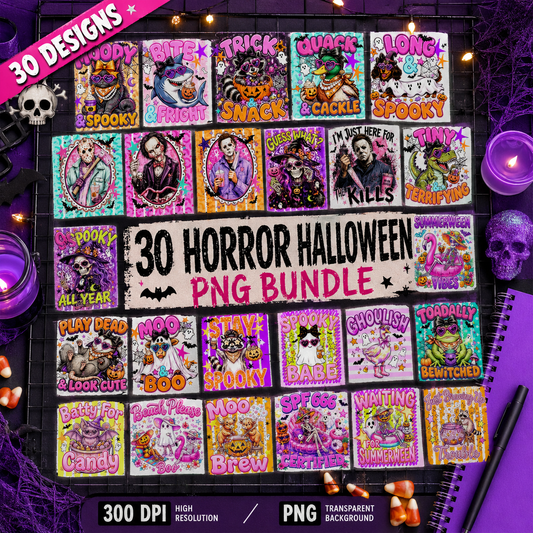 30 Horror Halloween PNG Bundle | SvgBundleHub