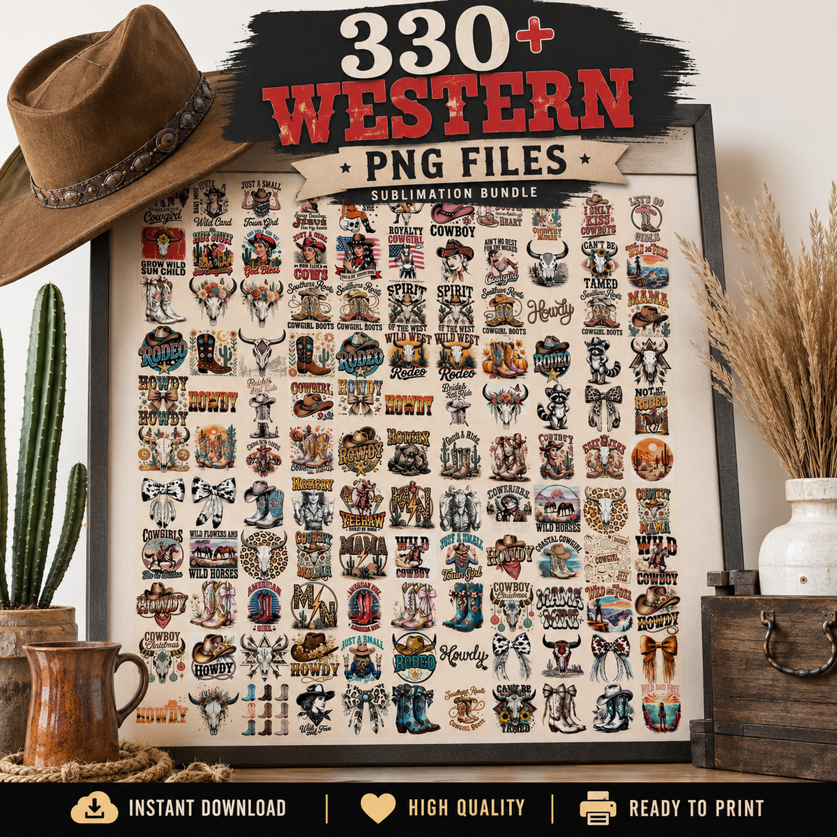330+ Western PNG Bundle, Cowgirl Sublimation | SvgBundleHub