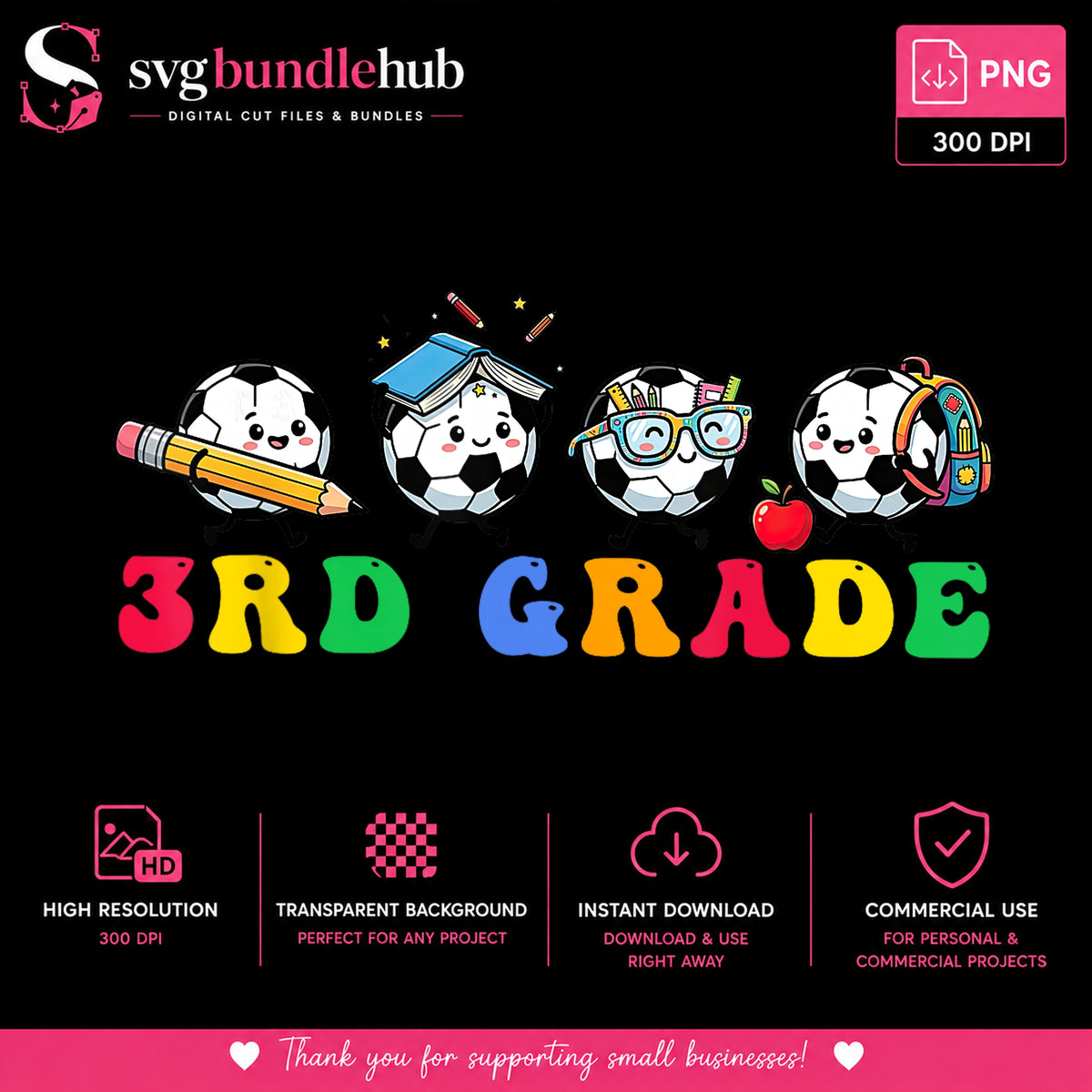 3rd Grade Soccer Ball PNG, Back To School PNG, Teacher PNG