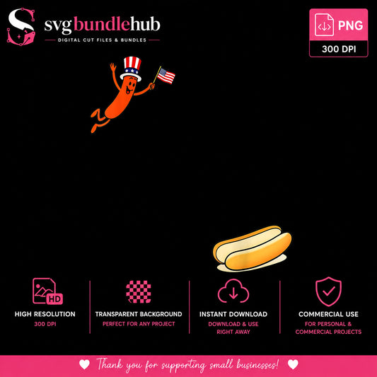 4th Of July Hot Dog PNG, Patriotic Sausage Clipart, USA PNG