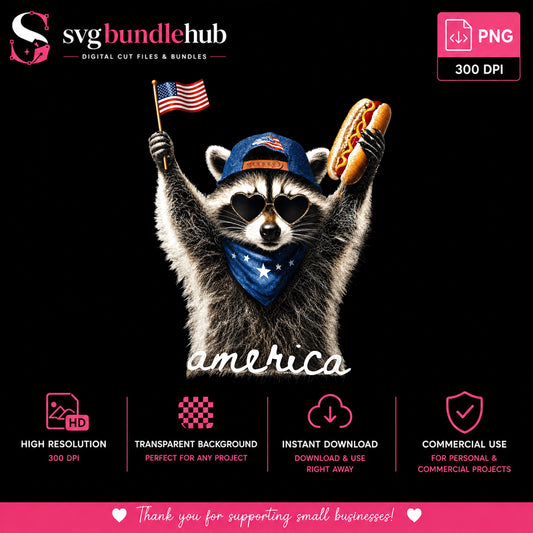 4th Of July Raccoon PNG, America Raccoon PNG, Patriotic Raccoon PNG