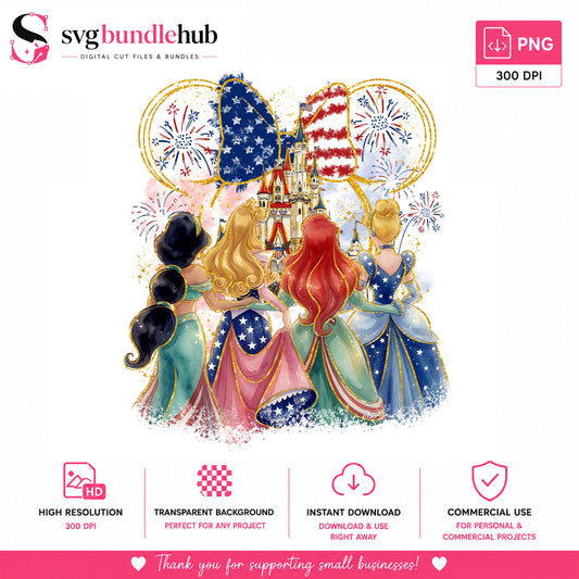 4th of July Princess Castle PNG | SvgBundleHub