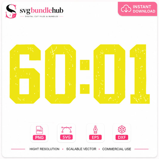 60:01 Overtime Football SVG, Sports Cricut Cut File