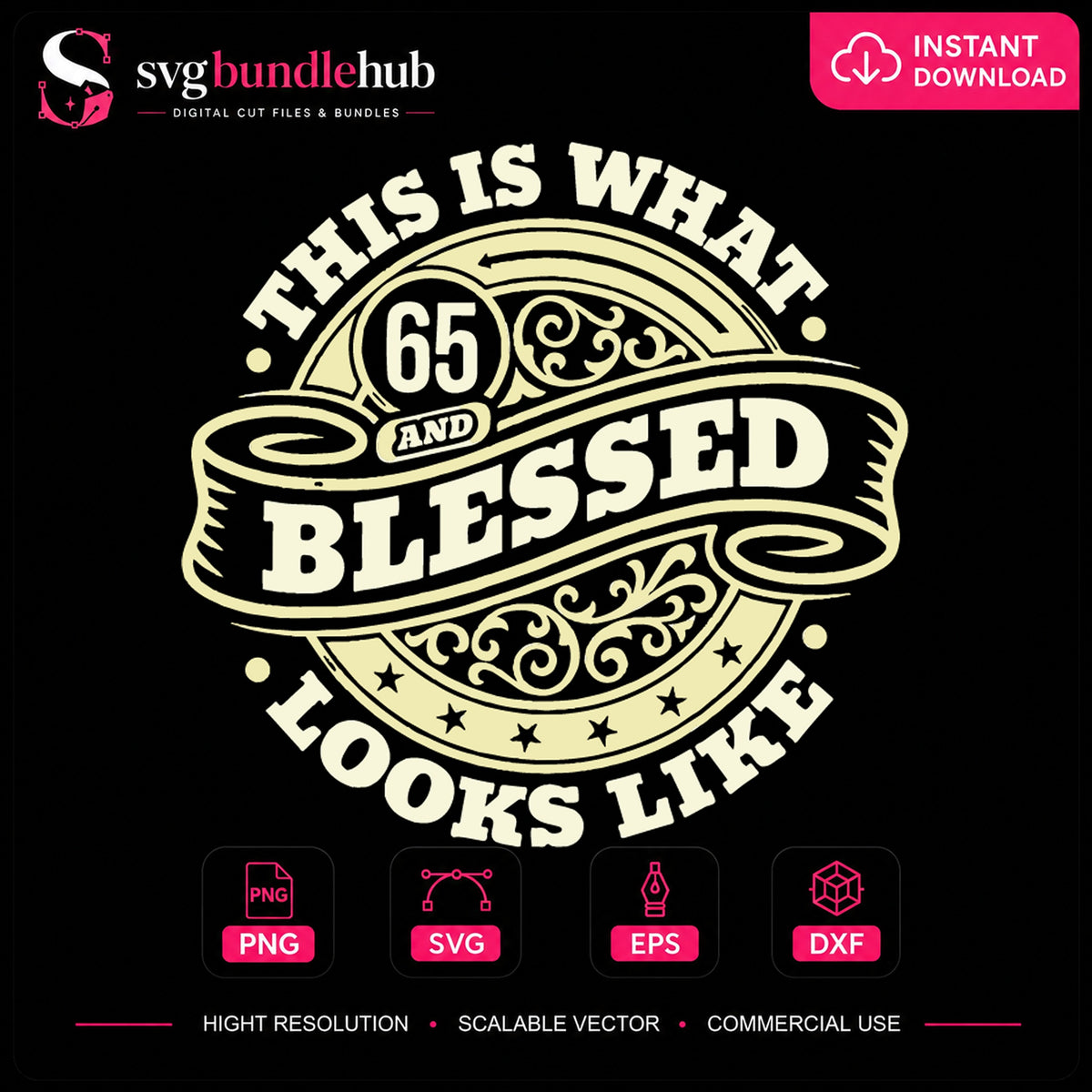 65 And Blessed SVG, This Is What Blessed Looks Like