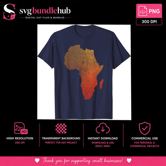 Africa Map Fingerprint PNG, African Pride Shirt Design, PNG