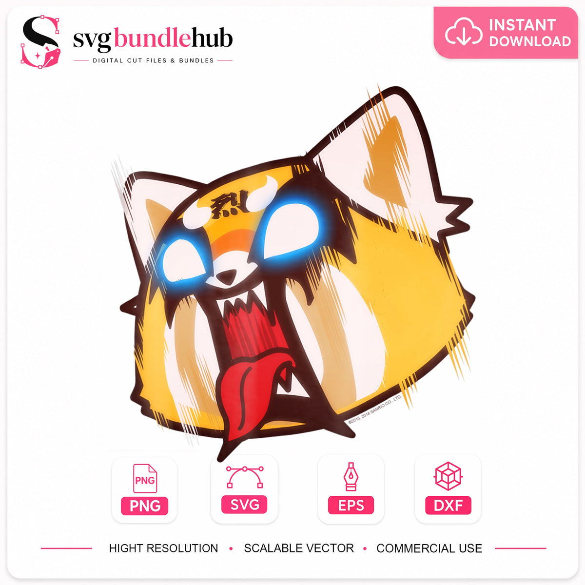 Aggretsuko Rage Face Angry Red Panda Sanrio PNG