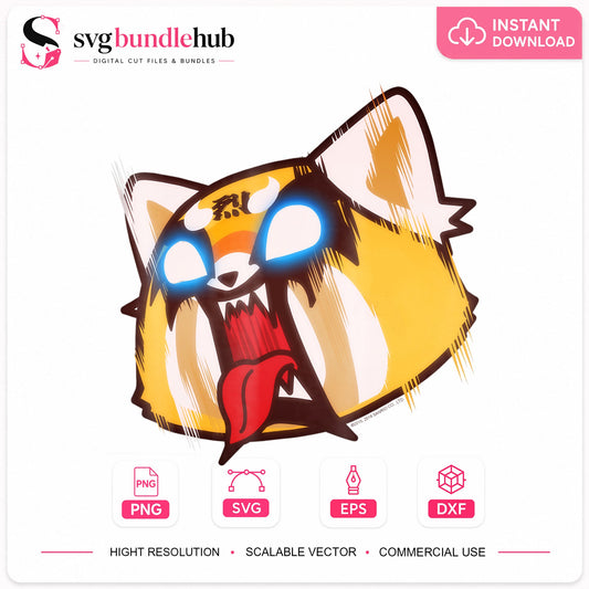 Aggretsuko Rage Face Angry Red Panda Sanrio PNG