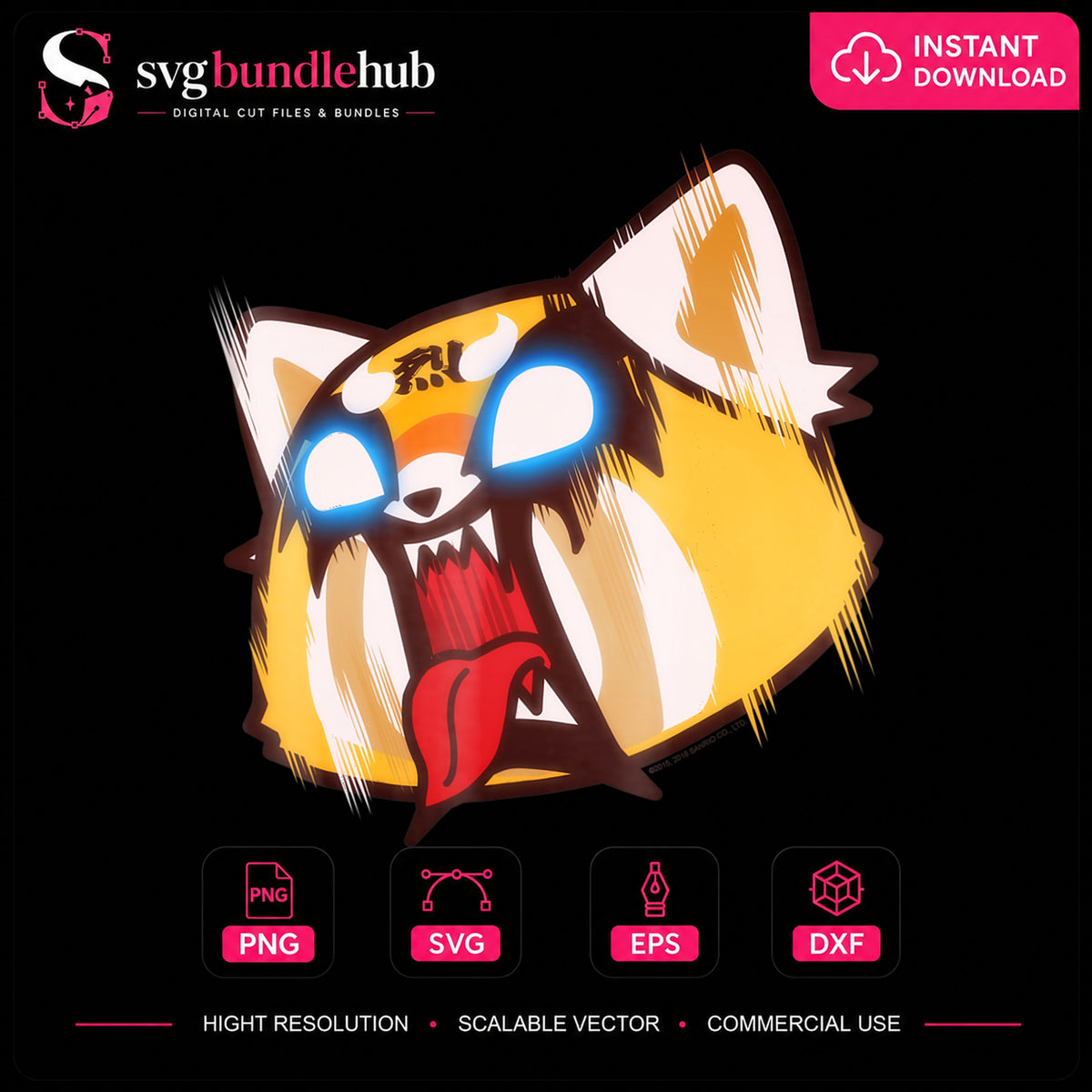 Aggretsuko Rage Face Angry Red Panda Screaming PNG