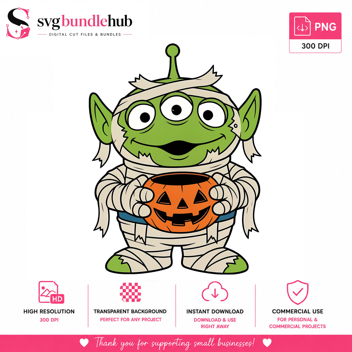 Alien Mummy Halloween PNG | SvgBundleHub