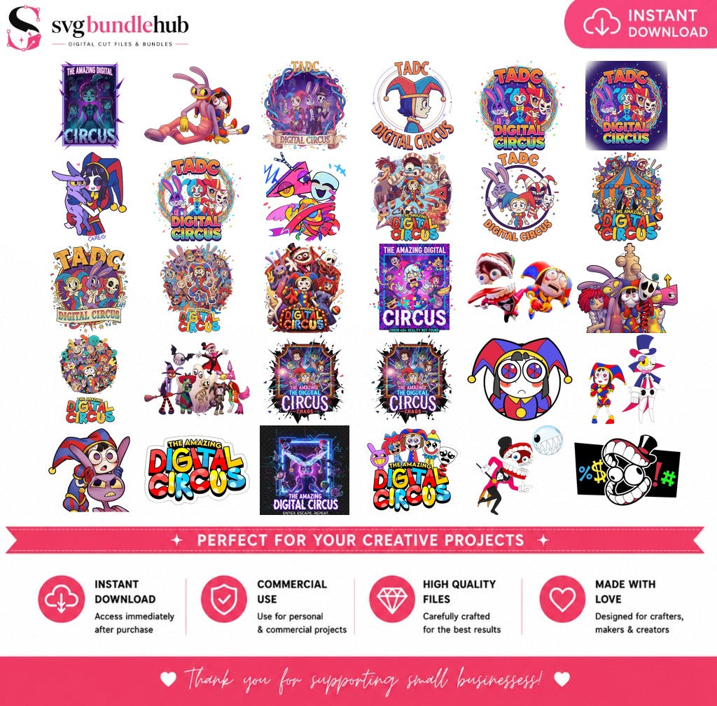 Amazing Digital Circus Bundle PNG | SvgBundleHub