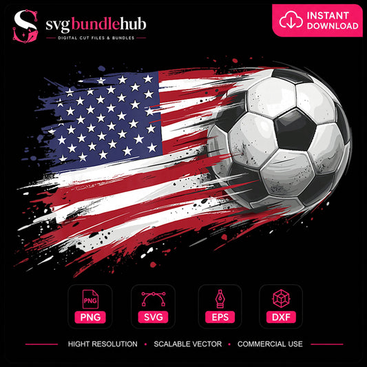 American Flag Soccer Ball Patriotic Sport Fan PNG