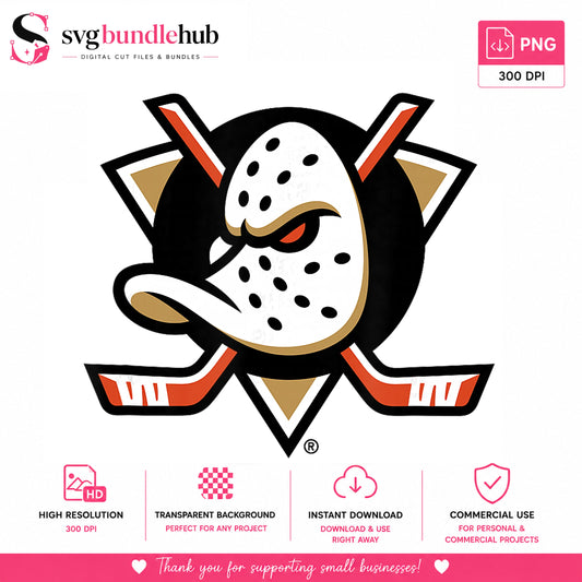 Anaheim Ducks NHL Logo PNG, Mighty Ducks Hockey Mascot, Sports PNG