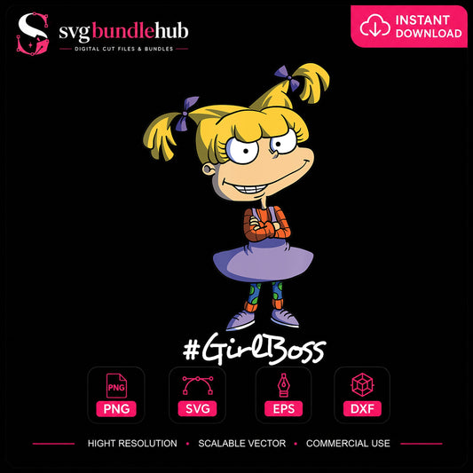 Angelica Pickles Girl Boss Rugrats Cartoon Character PNG
