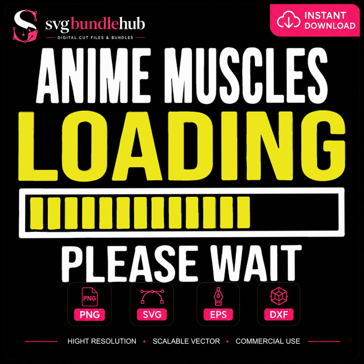Anime Muscles Loading Please Wait Gym Workout Tee SVG