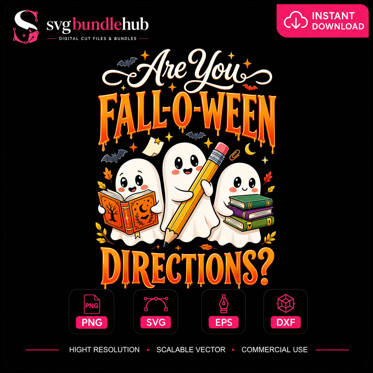 Are You Fall-O-Ween Directions Ghost Teacher PNG