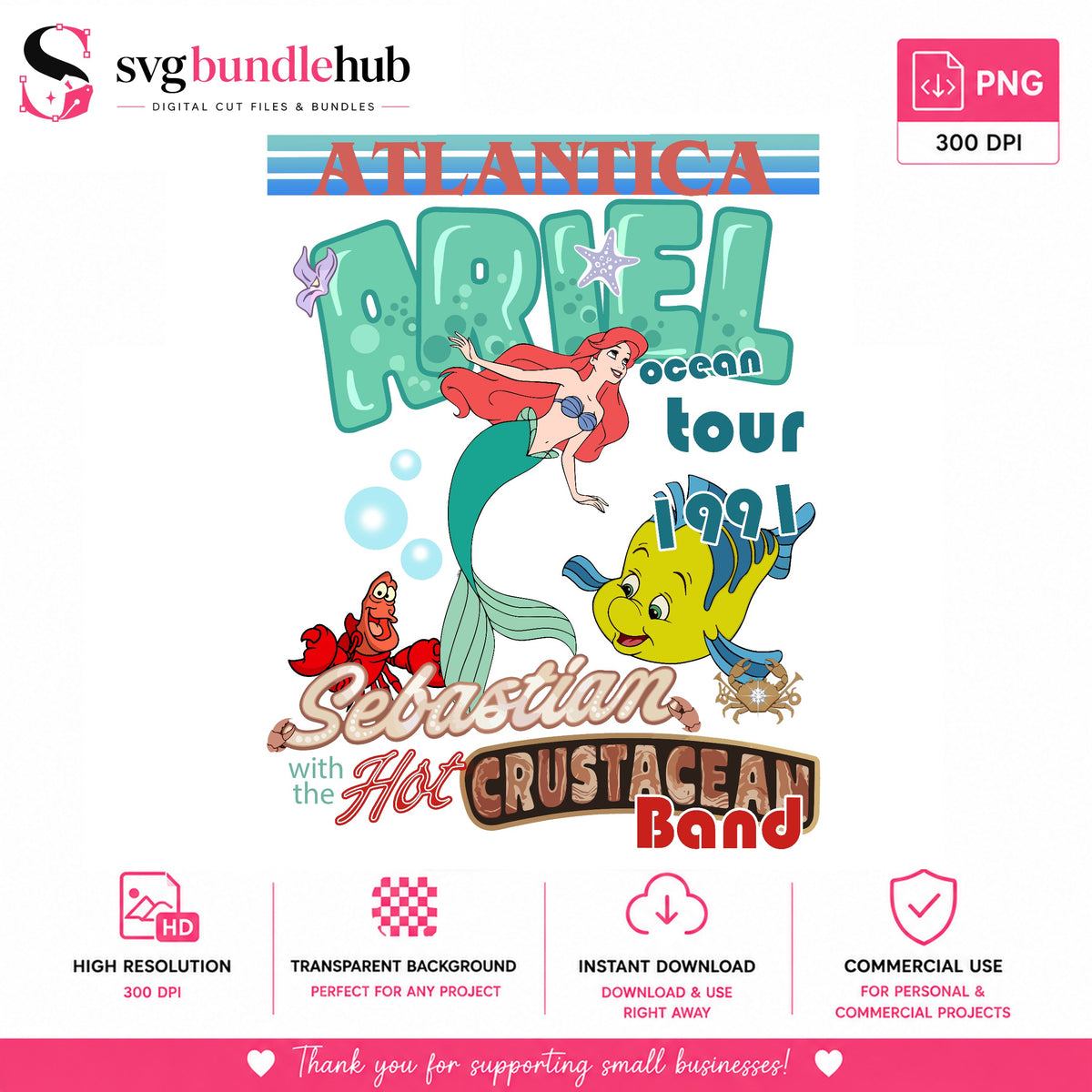 Ariel Ocean Tour Mermaid PNG | SvgBundleHub