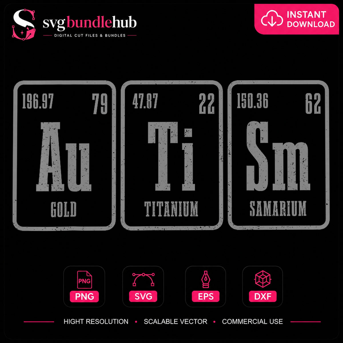Autism Periodic Table Elements Science Awareness PNG