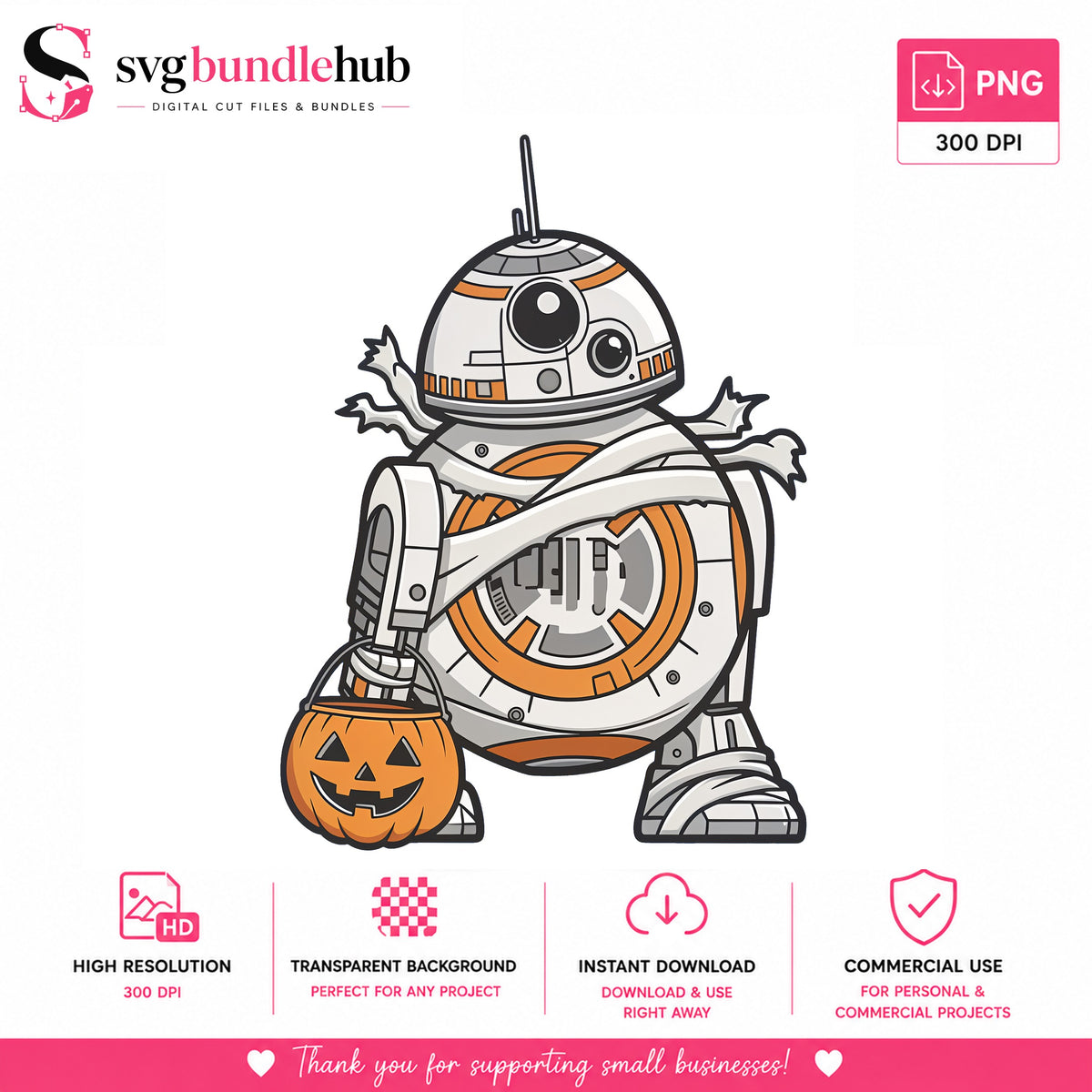 BB-8 Mummy Halloween PNG | SvgBundleHub