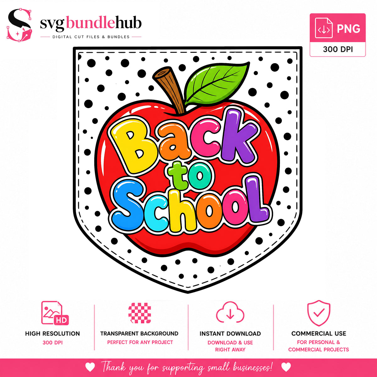 Back to School Apple PNG | SvgBundleHub