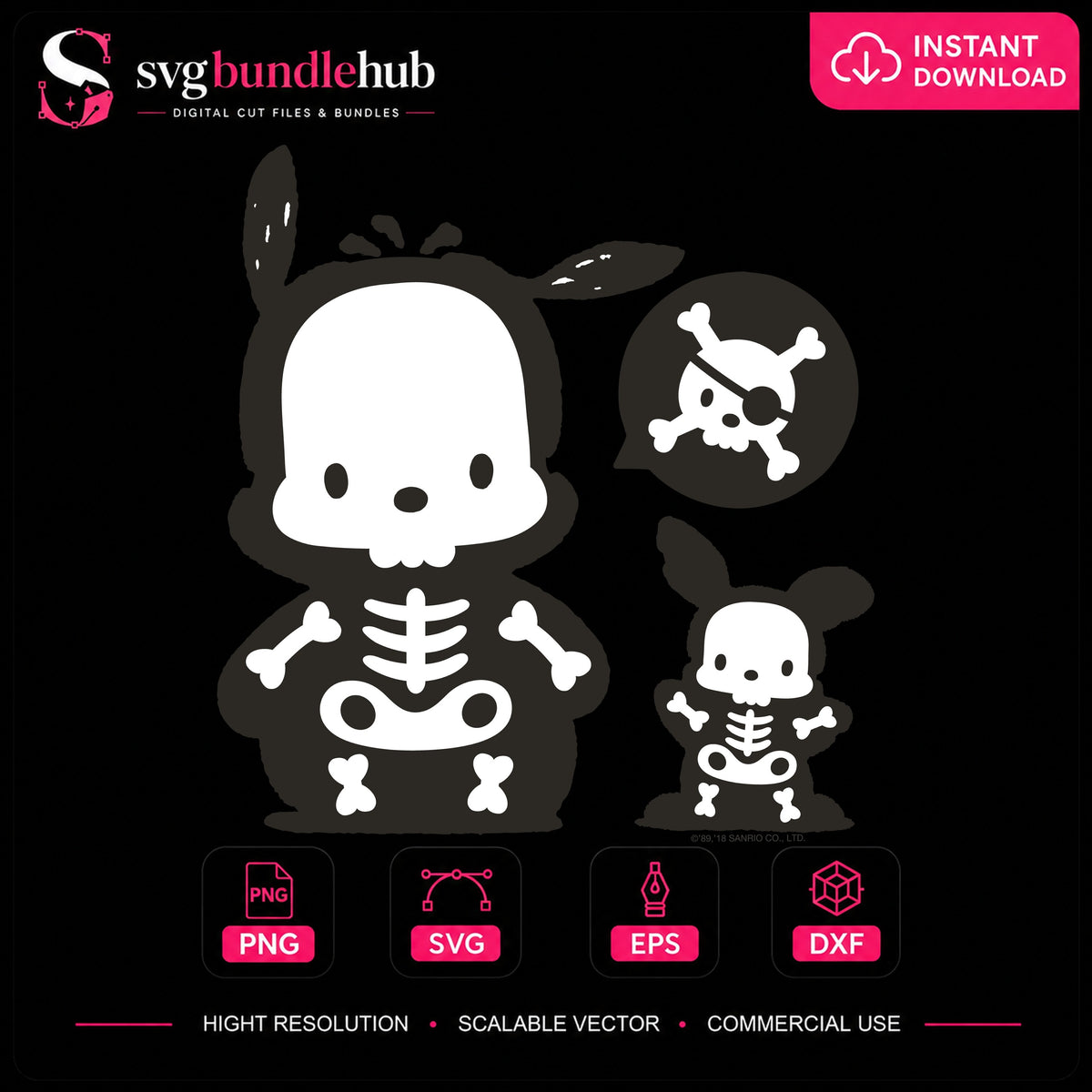 Badtz-Maru Skeleton Halloween Pirate Sanrio Clipart PNG