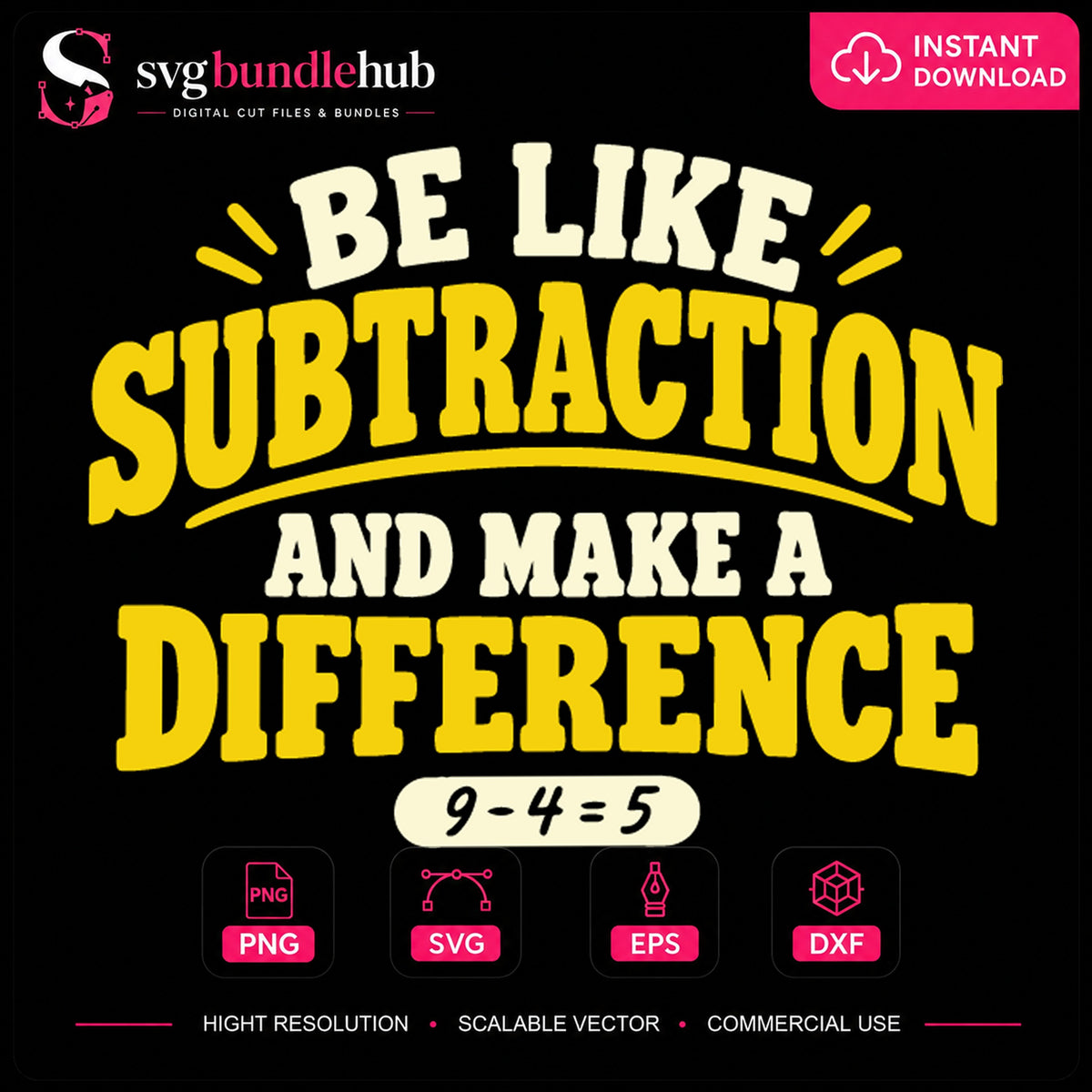 Be Like Subtraction Make a Difference Math Cricut SVG