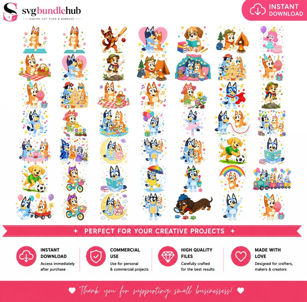 Bluey Family Bundle PNG | SvgBundleHub