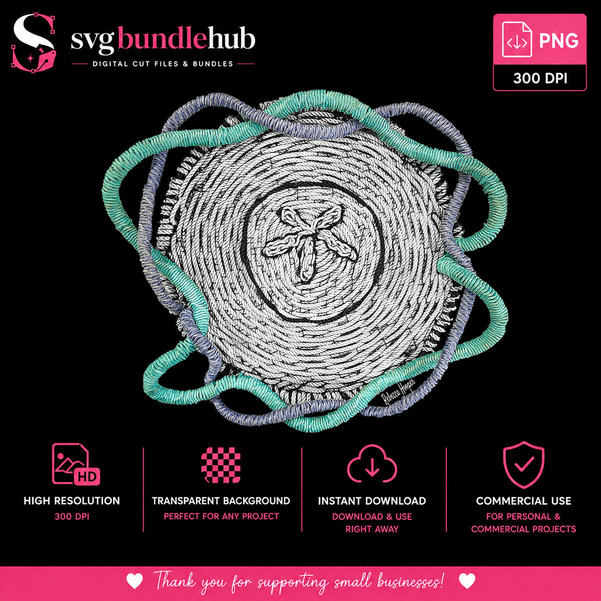 Boho Rope Basket Clipart PNG, Woven Basket PNG, Macrame PNG