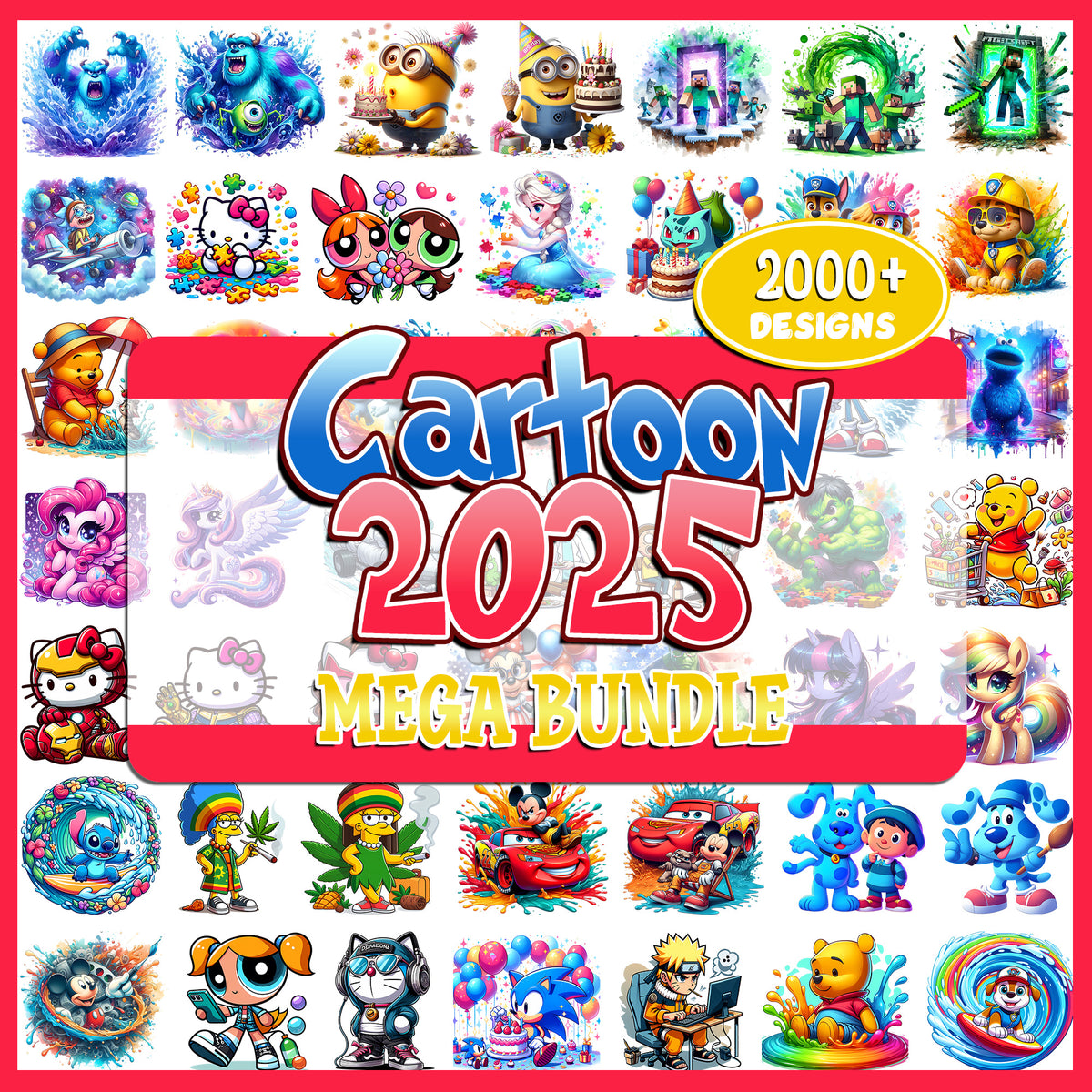 Cartoon 2025 Mega Bundle PNG | SvgBundleHub