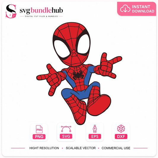 Chibi Spider-Man SVG, Marvel Superhero Cricut Clipart