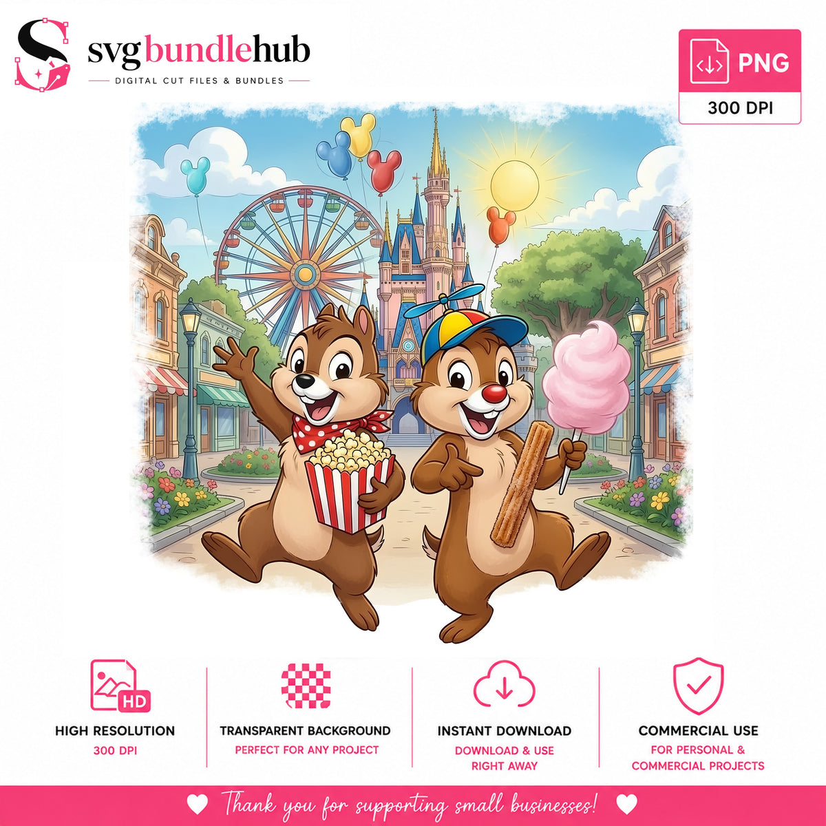 Chip & Dale Theme Park Day PNG | SvgBundleHub