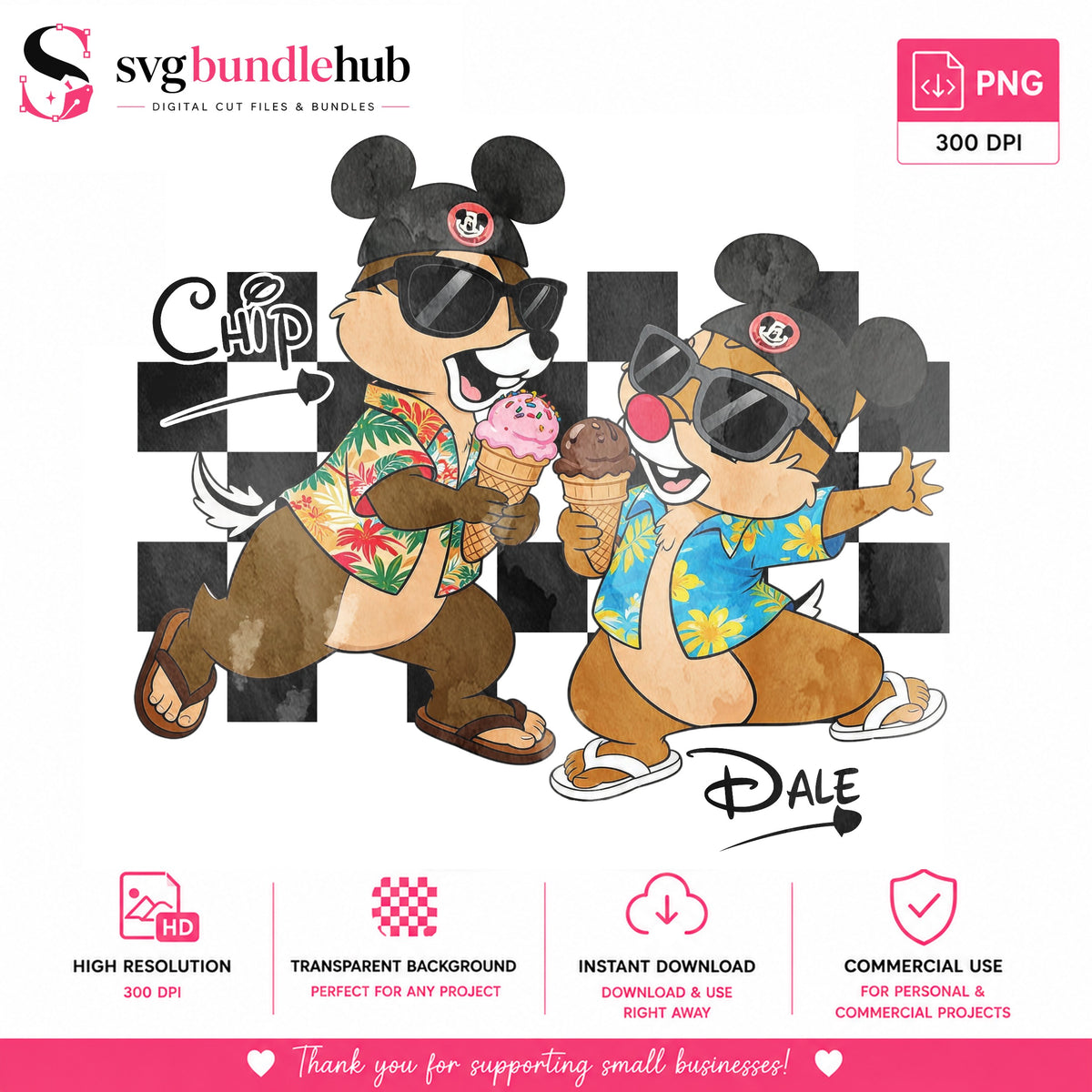 Chip & Dale Tropical Summer PNG | SvgBundleHub