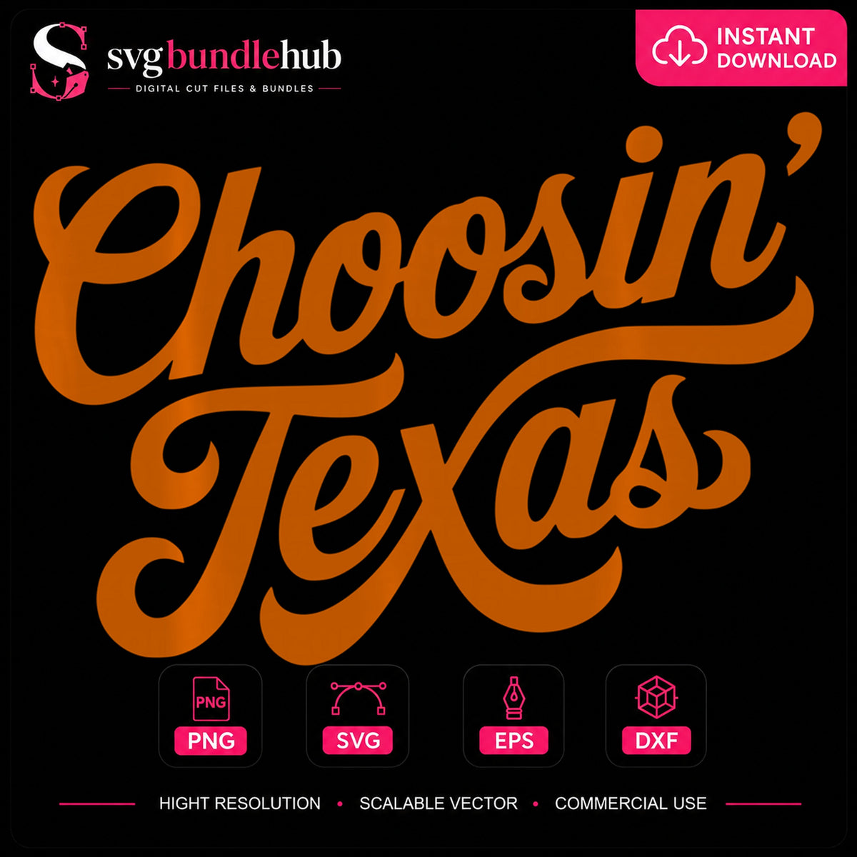 Choosin Texas Retro Script State Pride PNG
