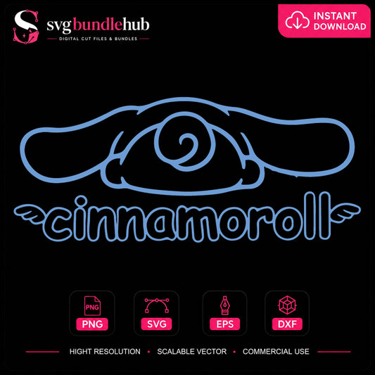 Cinnamoroll Sanrio SVG, Cute Kawaii Cricut Cut File