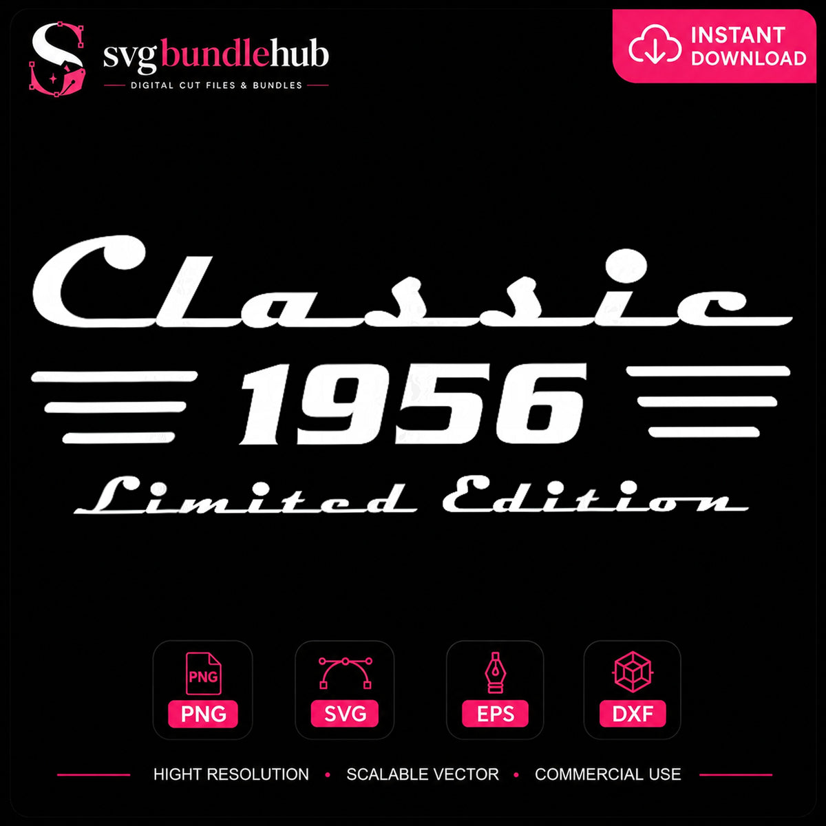 Classic 1956 Limited Edition PNG, Cute Craft Clipart v6