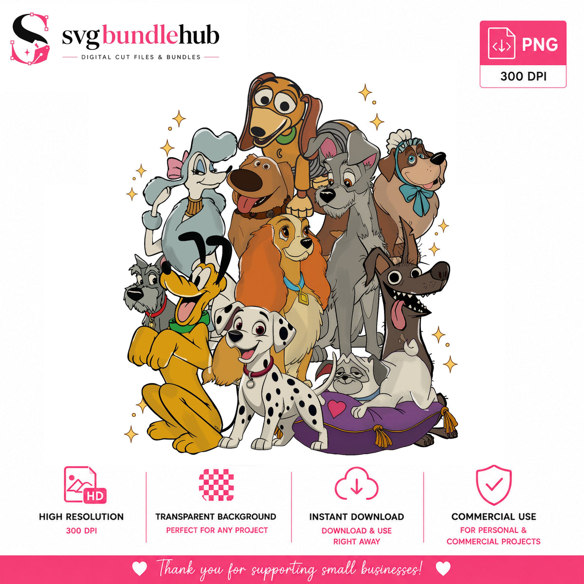 Classic Cartoon Dogs Bundle PNG | SvgBundleHub