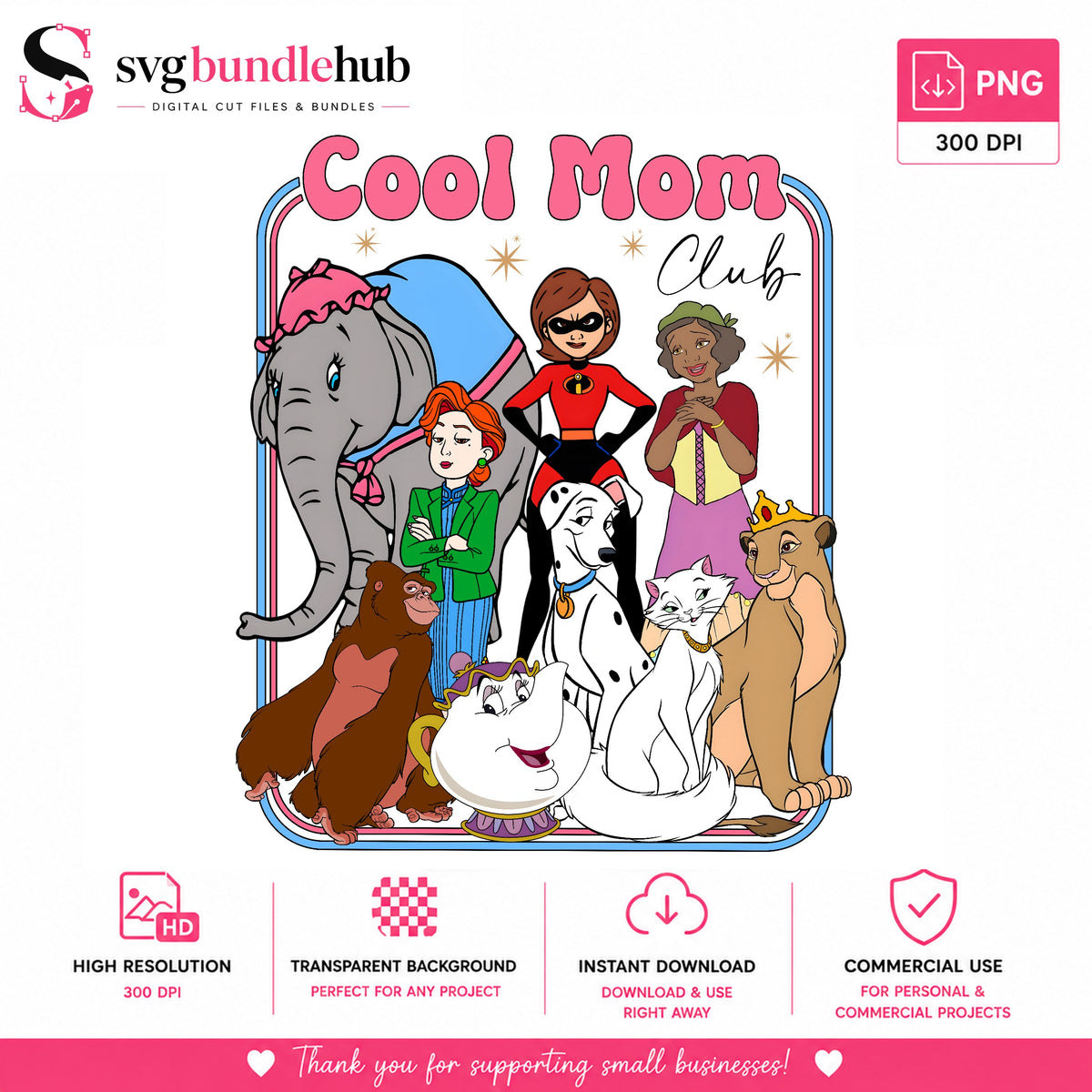 Cool Mom Club Cartoon PNG | SvgBundleHub