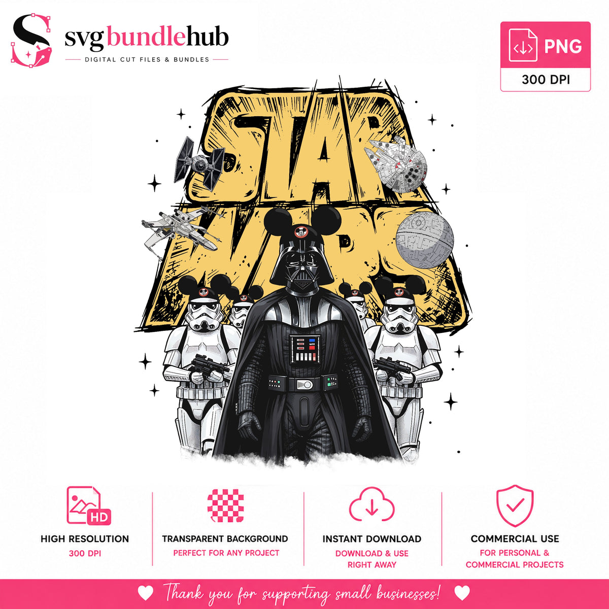 Darth Vader Stormtrooper Disney PNG | SvgBundleHub