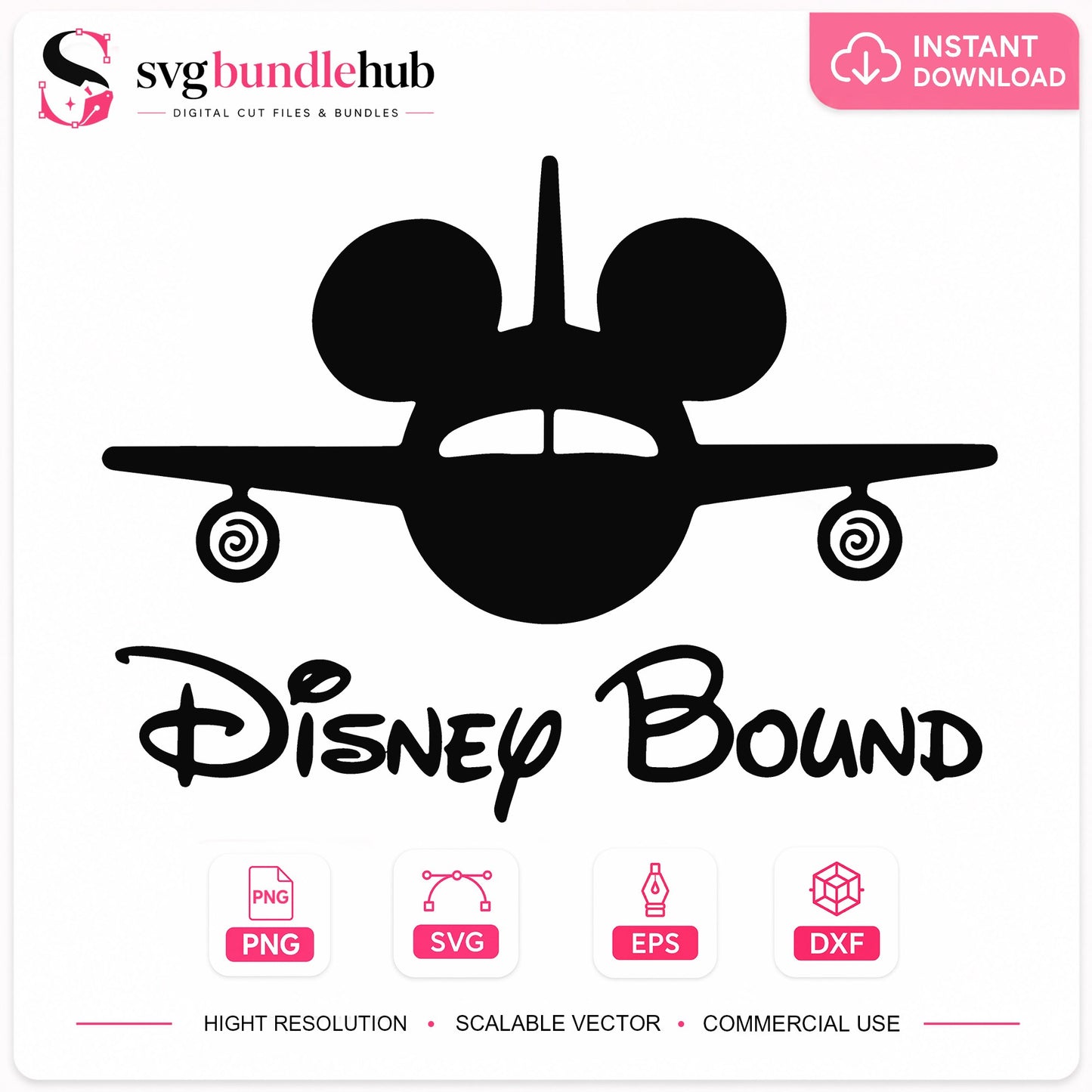 Disney Bound SVG, Mickey Mouse Airplane SVG, Disney Trip SVG