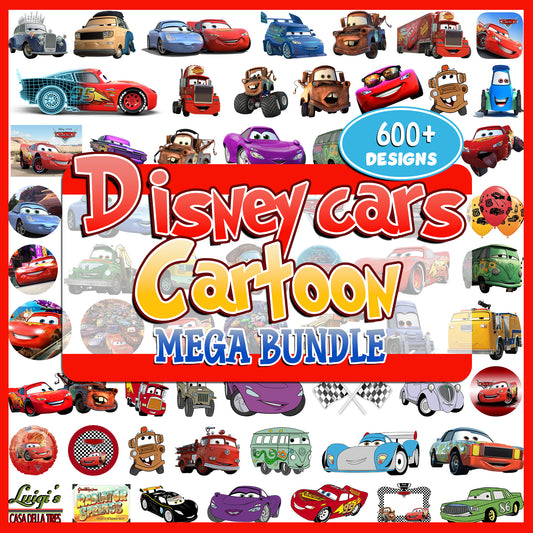 Disney Cars Cartoon Mega Bundle PNG | SvgBundleHub
