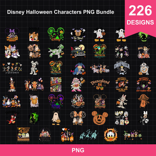 Disney Halloween Characters PNG Bundle | SvgBundleHub