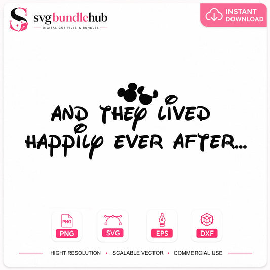 Disney Happily Ever After SVG, Mickey Mouse SVG, Wedding PNG