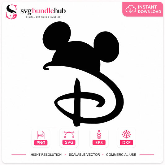 Disney Logo SVG, Mickey Mouse Ears SVG, Disney Castle PNG