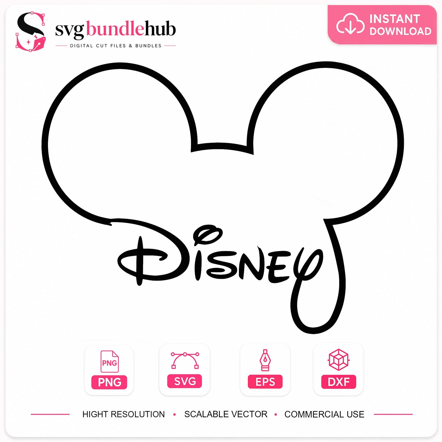 Disney Mickey Mouse Head SVG, Mickey Ears SVG, Disney PNG SVG