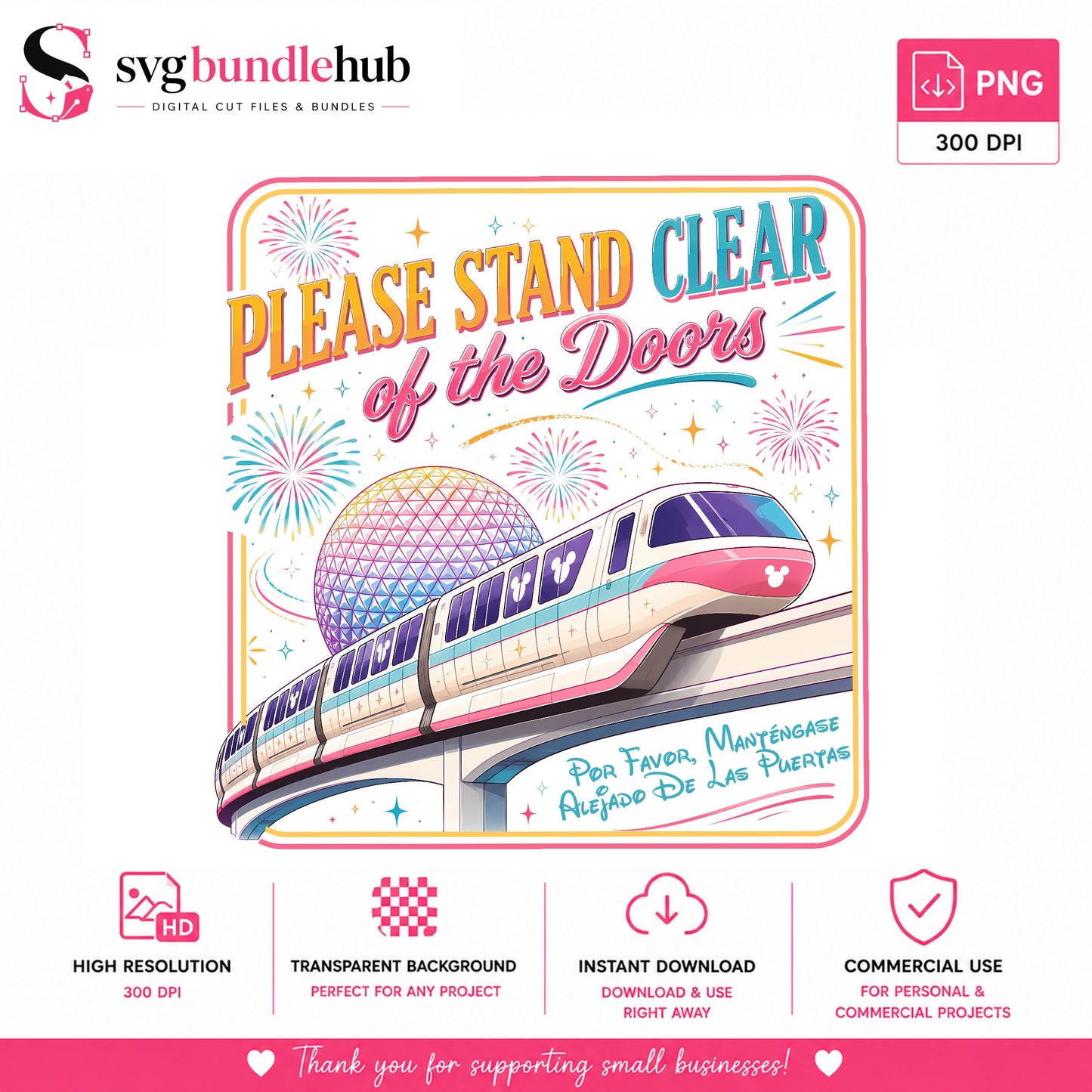 Disney Monorail Please Stand Clear PNG, Epcot PNG, Disney Trip PNG