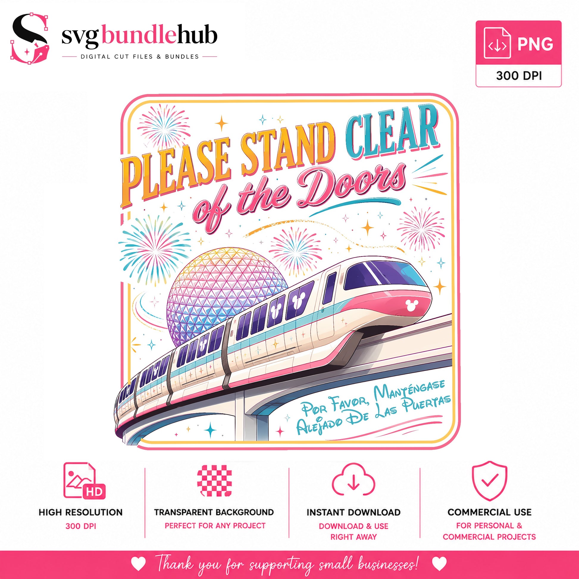Disney Monorail Please Stand Clear PNG, Epcot PNG, Disney Trip PNG