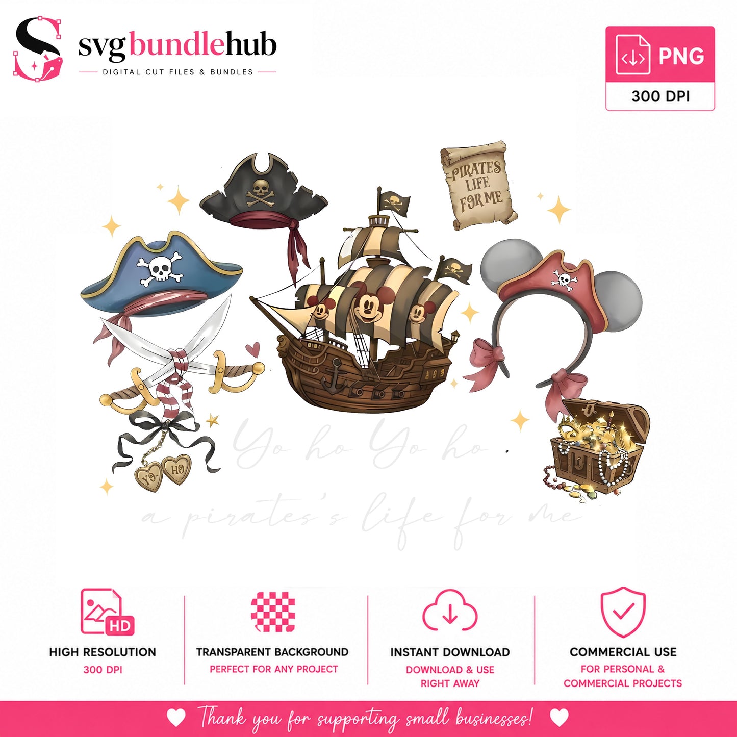 Disney Pirates Of The Caribbean PNG Bundle, Mickey Pirate PNG, Disney Trip PNG