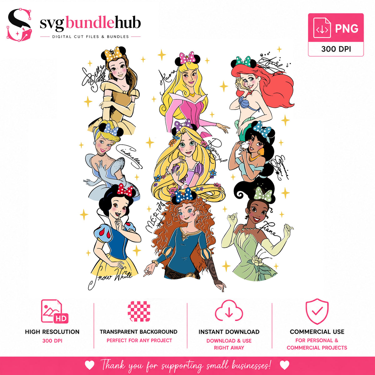 Disney Princess Bundle PNG | SvgBundleHub