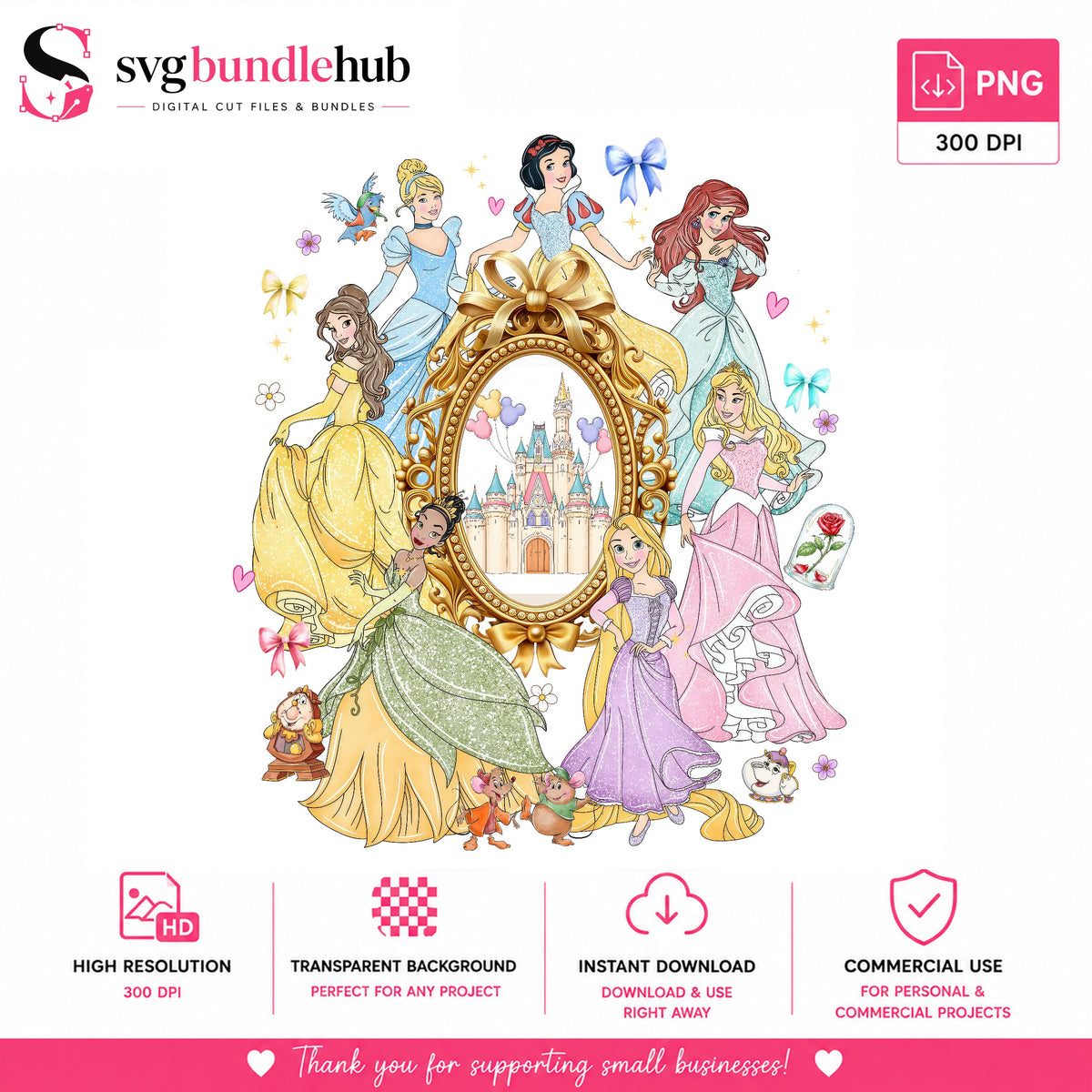 Disney Princess Castle Mirror PNG | SvgBundleHub